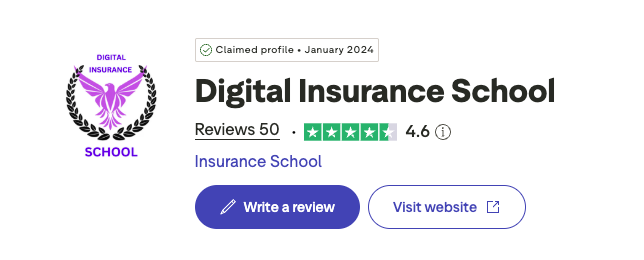Digital Insurance School — Claimed Trustpilot profile, 4.5 rating from 32 reviews